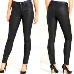 Eileen Fisher Skinny Black Waxed Shiny Jean